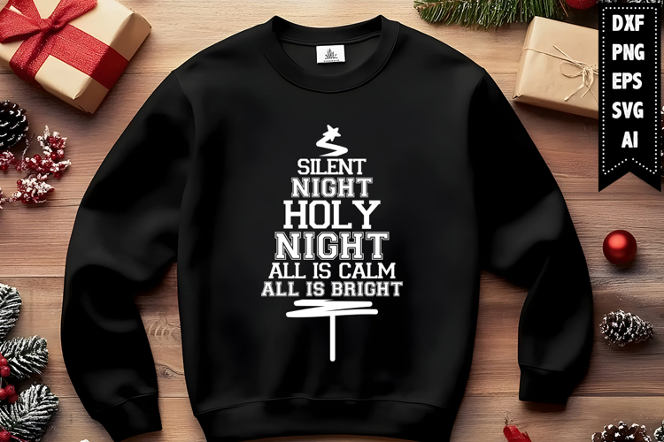 silent night holy night all is calm all is bright Svg