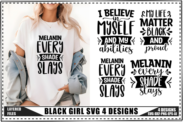 Black Girl Svg 4 Designs