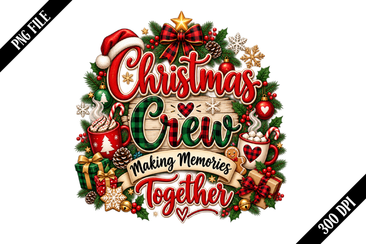 Christmas Crew Making Memories Together PNG Designs