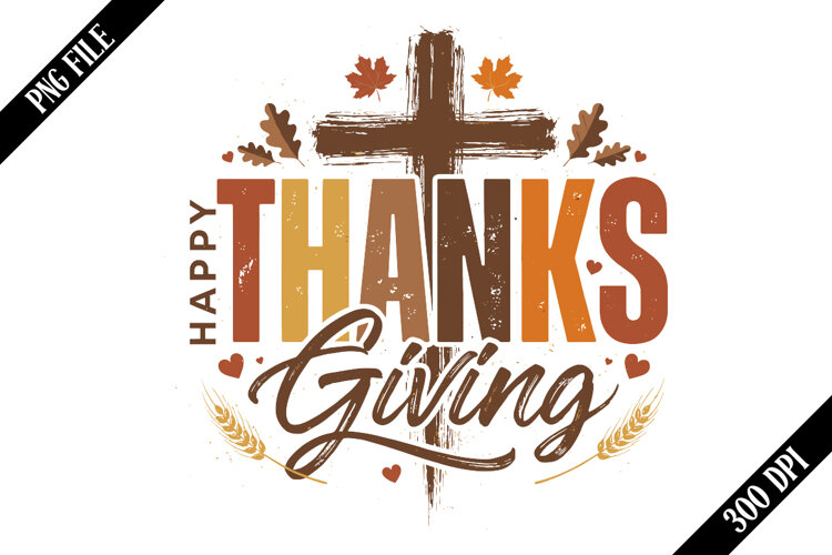 Happy Thanksgiving Sublimation PNG Designs example image 1