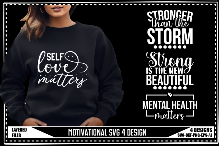 Motivation Svg 4 Designs, Positive Quotes Svg