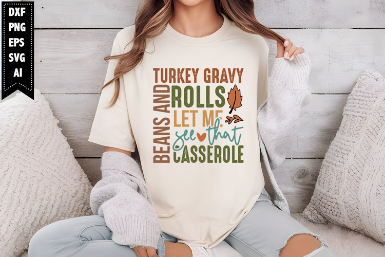 Turkey gravy beans and rolls let me see that casserole Svg
