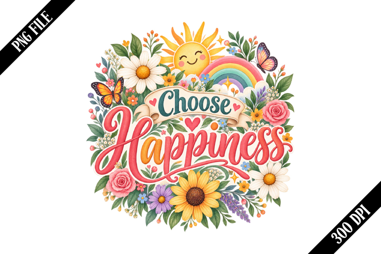 Choose Happiness PNG Designs