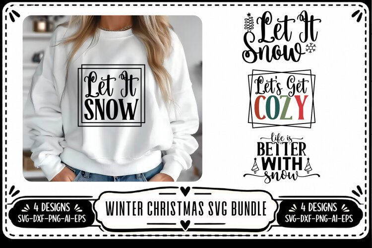 Winter Svg, Christmas Svg 4 Designs example image 1