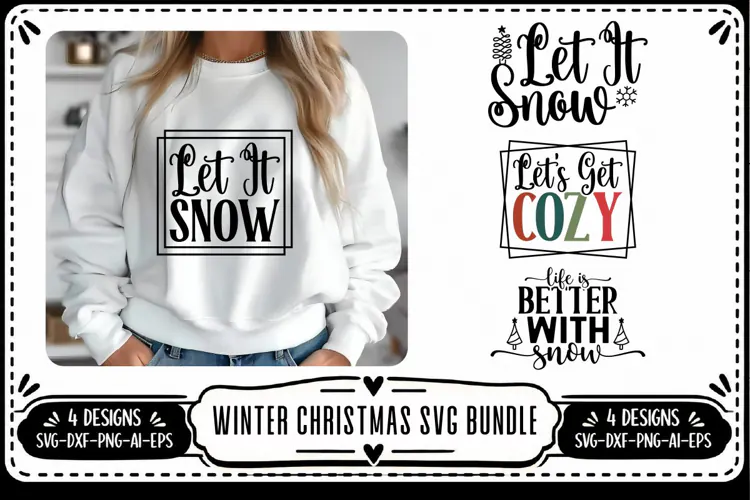 Winter Svg, Christmas Svg 4 Designs