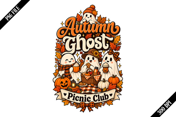 Autumn Ghost Picnic Club Png Designs example image 1