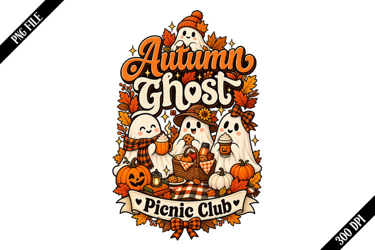Autumn Ghost Picnic Club Png Designs