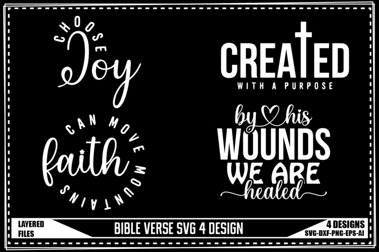 Bible Verse Svg 4 Designs, Religious Svg, God Svg