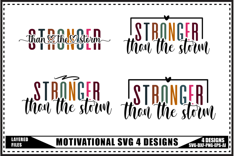 Motivation Svg 4 Designs, Trendy Saying Svg