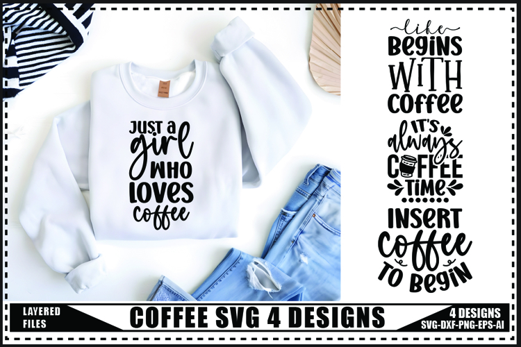 Coffee Svg 4 Designs, Trendy Coffee Svg, Dog Coffee Bar Svg