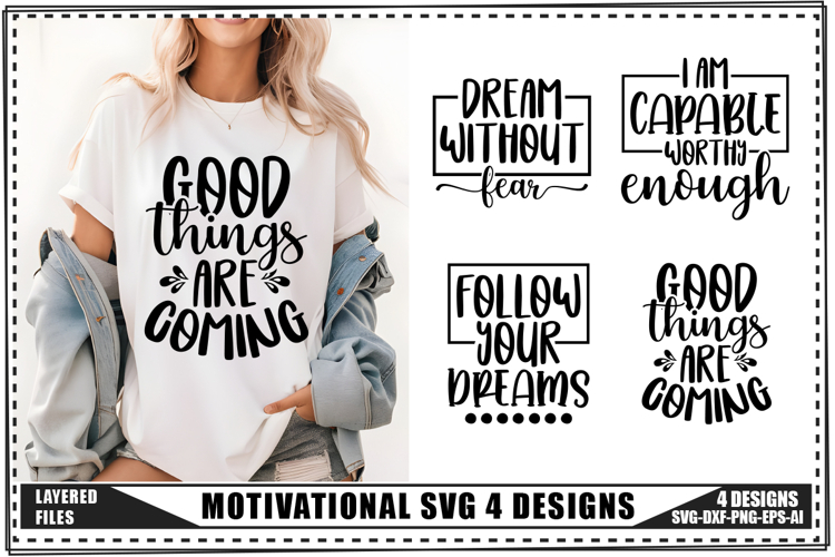 Motivation Svg 4 Designs, Positive Quotes Svg