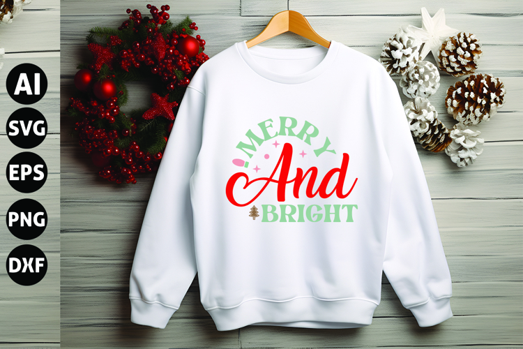 Merry and Bright Svg, Funny Christmas Svg