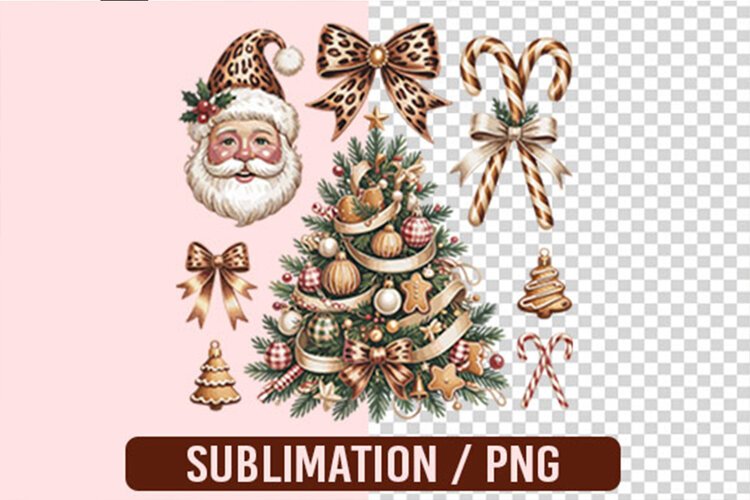 Coquette Santa Sublimation PNG Designs example image 1