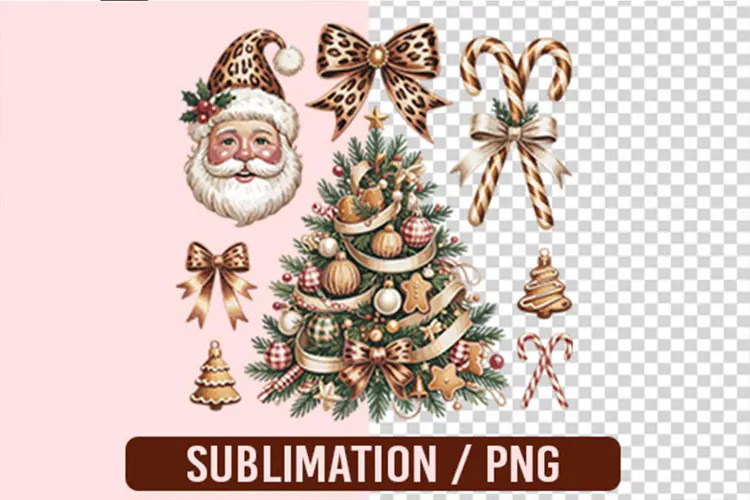 Coquette Santa Sublimation PNG Designs