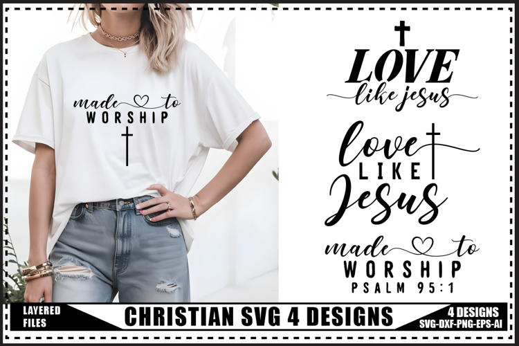Christian Svg 4 Designs, Jesus Svg, Religious Svg
