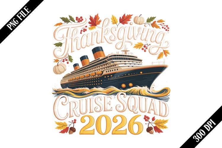 Family Thanksgiving Cruise 2026 PNG Designs example image 1
