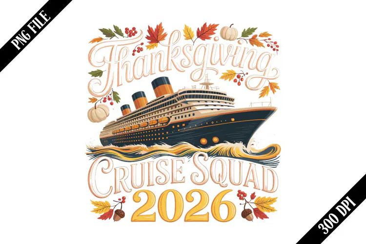 Family Thanksgiving Cruise 2026 PNG Designs