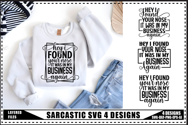 Sarcastic Svg 4 Designs, Funny Sarcasm Svg