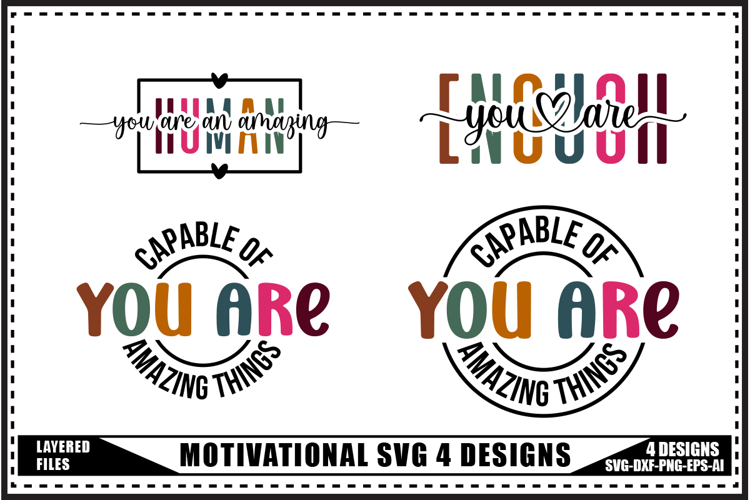 Motivation Svg 4 Designs, Trendy Saying Svg