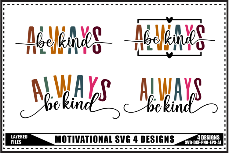 Motivation Svg 4 Designs, Trendy Saying Svg