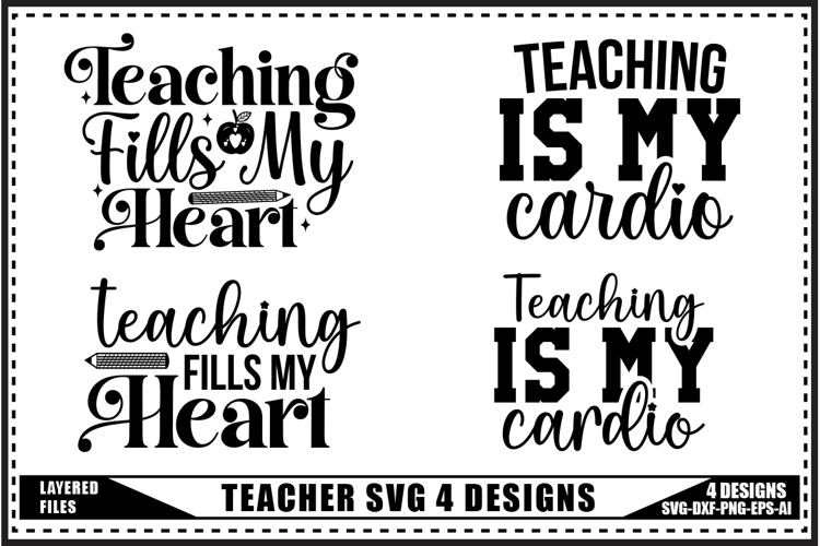 Teacher Svg, Back to School Svg 4 Designs