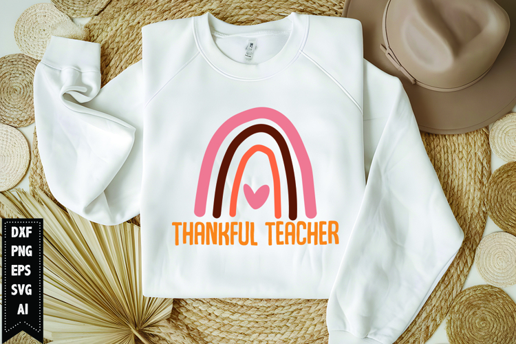 Thankful Teacher Svg, Thanksgiving Svg, Autumn Svg