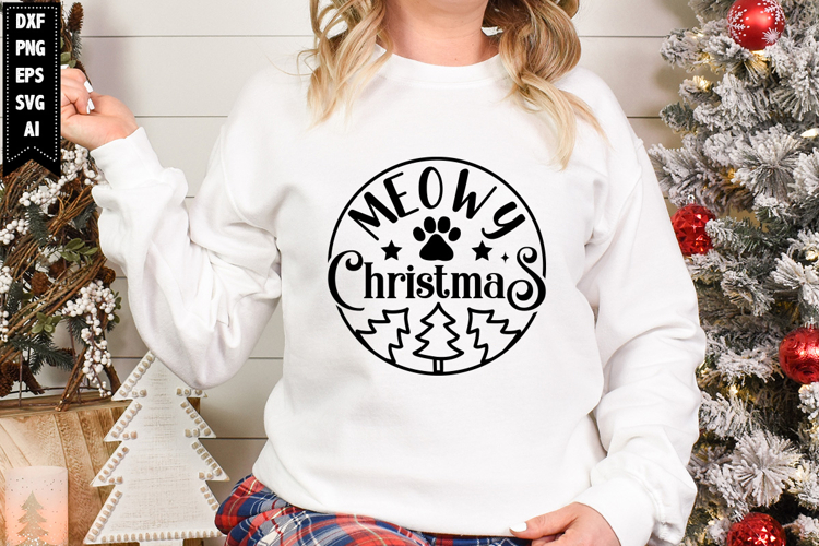 Meowy Christmas Svg, Christmas Svg, Xmas Svg