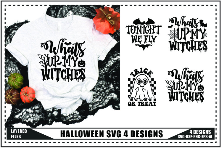 Halloween Svg 4 Designs, Halloween Ghost Trendy Svg Designs