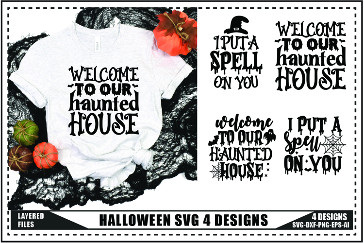 Halloween Svg 4 Designs, Halloween Ghost Trendy Svg Designs