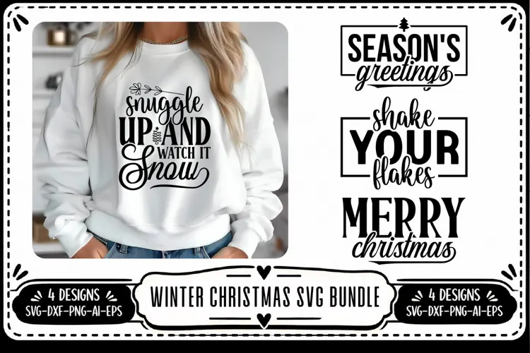 Winter Svg, Christmas Svg 4 Designs