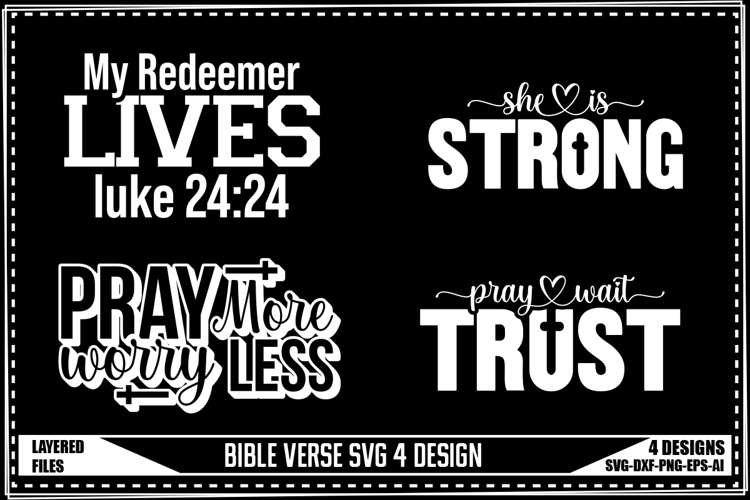 Bible Verse Svg 4 Designs, Religious Svg, God Svg