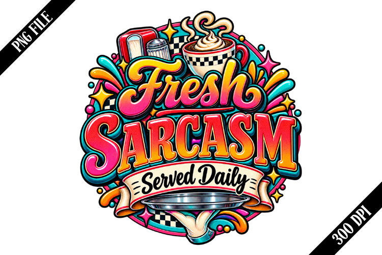 Fresh Sarcasm Served Daily PNG Designs example image 1