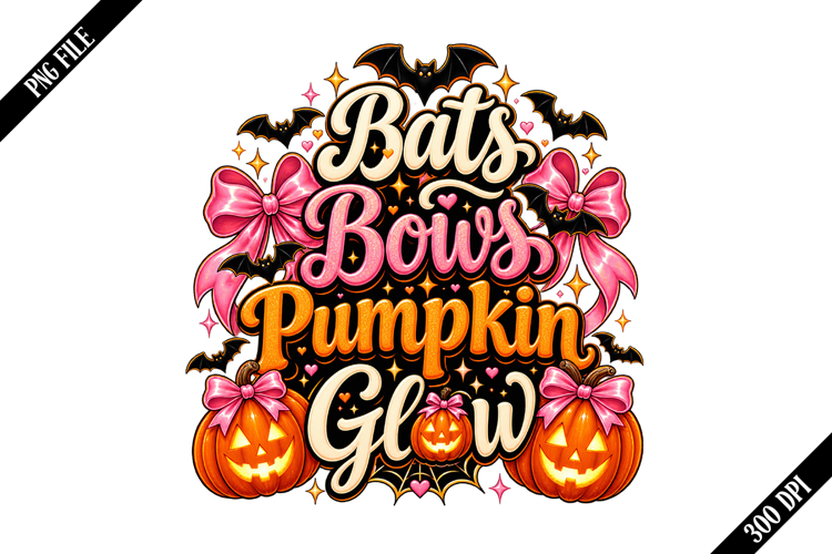 Bats Bows Pumpkin Glow Png Designs