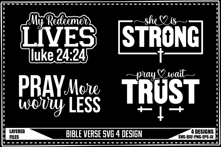 Bible Verse Svg 4 Designs, Religious Svg, God Svg