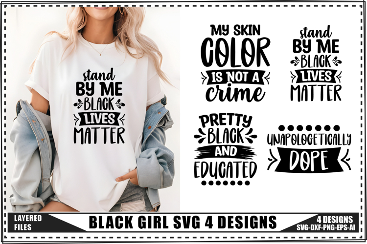 Black Girl Svg 4 Designs