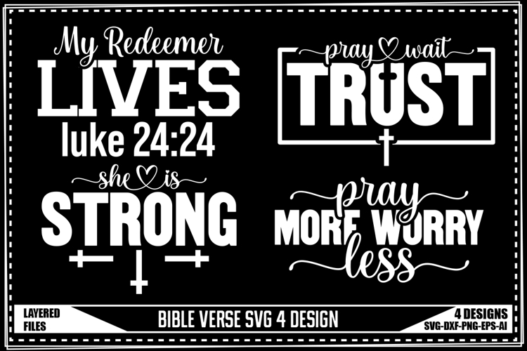 Bible Verse Svg 4 Designs, Religious Svg, God Svg