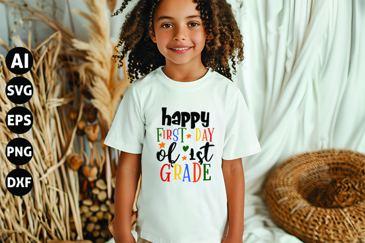 Happy First Day of 1st Grade Svg, Teacher Shirt Svg