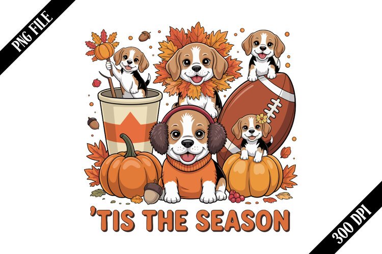Fall Snoopy Thanksgiving PNG Designs example image 1