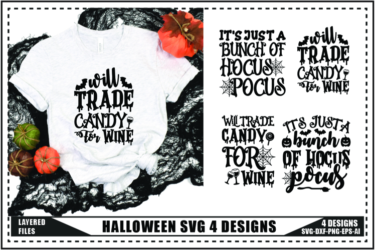 Halloween Svg 4 Designs, Halloween Ghost Trendy Svg Designs