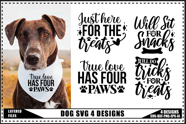 Dogs Svg 4 Designs, Dog Bandana Svg Designs