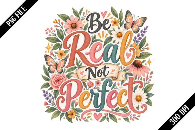 Be Real Not Perfect PNG Designs