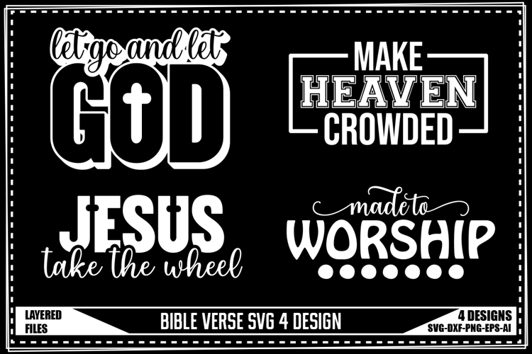 Bible Verse Svg 4 Designs, Religious Svg, God Svg