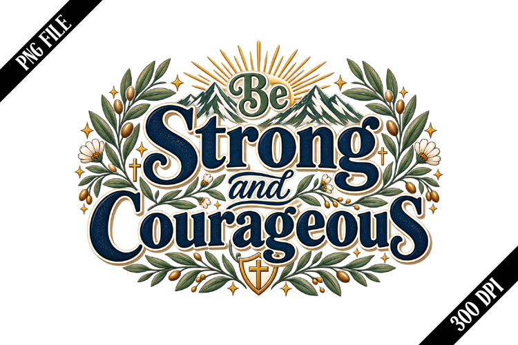 Be Strong and Courageous PNG Designs