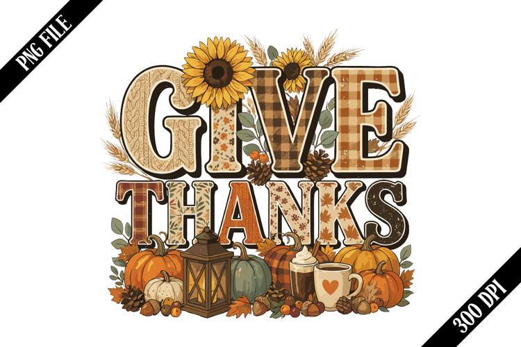 Give Thanks Fall Sublimation PNG Designs