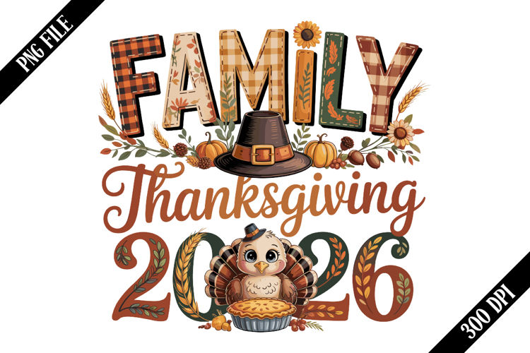 Family Thanksgiving 2026 Sublimation PNG Designs
