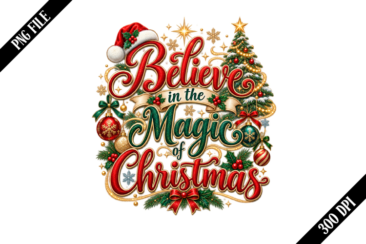 Believe in the Magic of Christmas PNG Designs