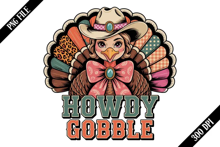 Howdy Gobble Western Thanksgiving PNG Designs