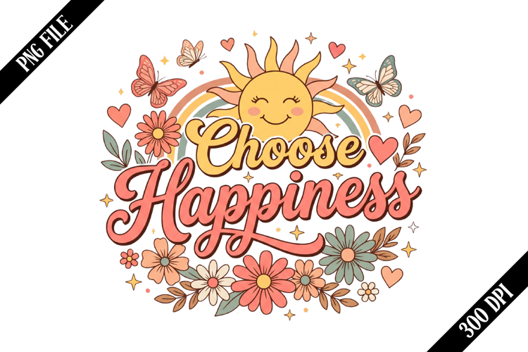 Choose Happiness PNG Designs