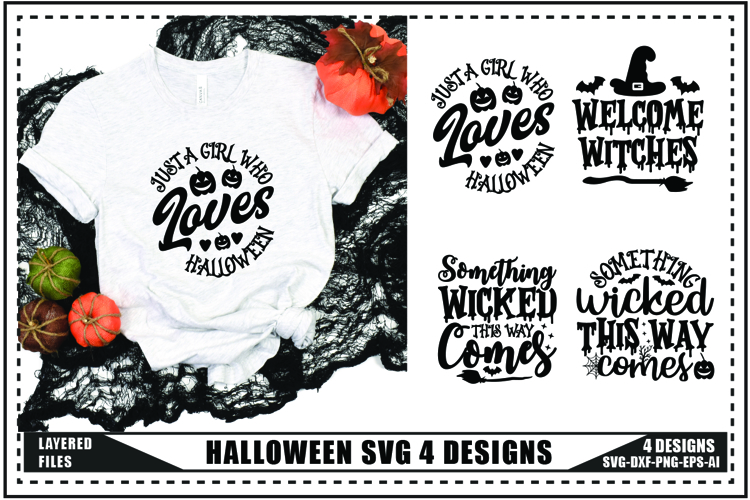 Halloween Svg 4 Designs, Halloween Ghost Trendy Svg Designs
