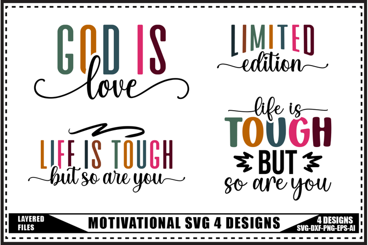 Motivation Svg 4 Designs, Trendy Saying Svg
